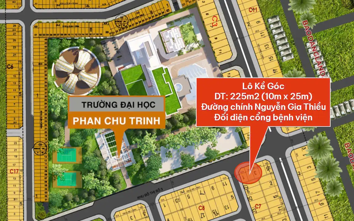 Siêu vị trí kinh doanh: đất nền 225m² khu đô thị số 3 Điện Ngọc, mặt tiền 27m Nguyễn Gia Thiều