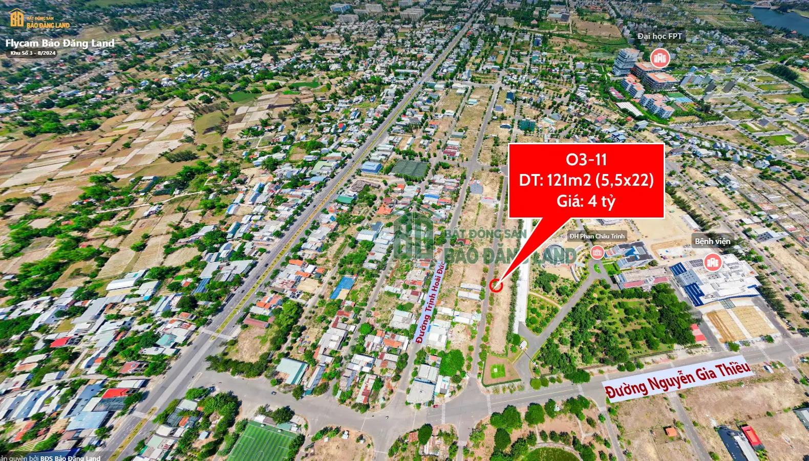 Bán đất KĐT số 3 Điện Ngọc, 121m², đối lưng ĐH Phan Châu Trinh