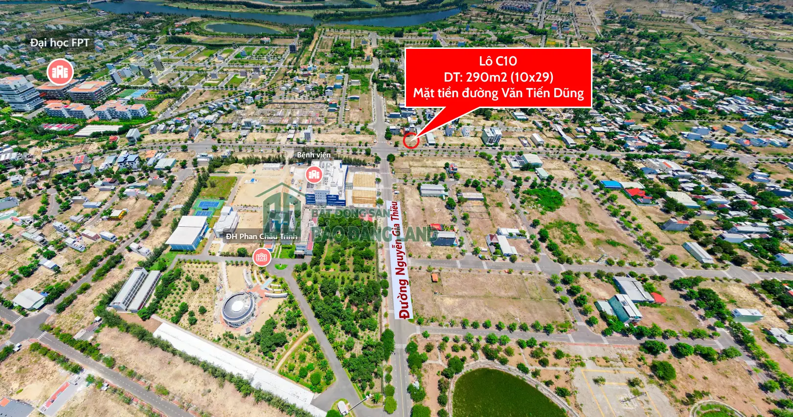 Bán lô C10-05, 290m², mặt tiền đường Văn Tiến Dũng – giá chỉ 8,1 tỷ